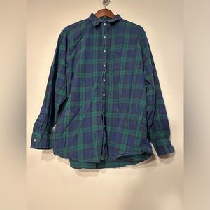 Vintage LL Bean Button Down Flannel Shirt Multicolor Plaid Large